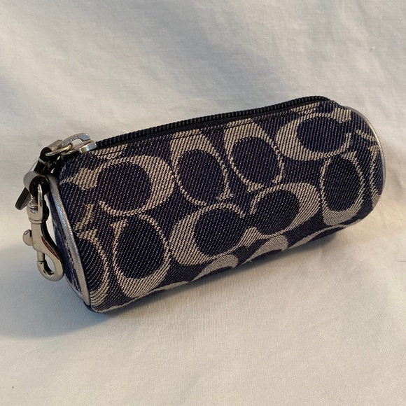 Coach Handbags - Coach Logo BLUE DENIM ROUND WRISTLET VGC